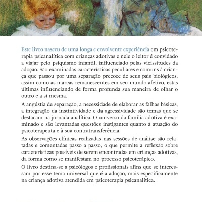 Contracapa de livro com ilustração de duas crianças e texto explicativo em português.