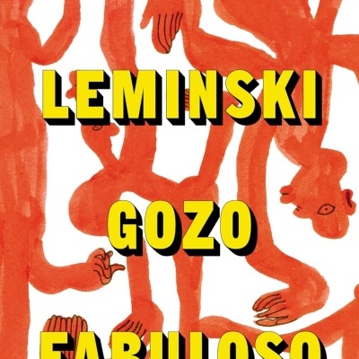 Capa de livro com figuras humanas vermelhas e texto amarelo