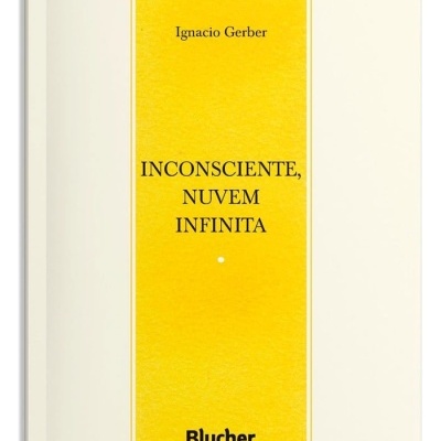 Livro capa branca com faixa amarela e texto preto