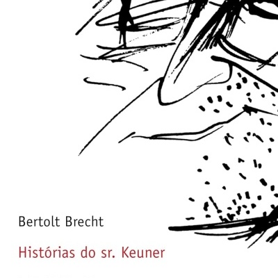 Capa do livro Histórias do sr. Keuner de Bertolt Brecht com desenho em linhas pretas.
