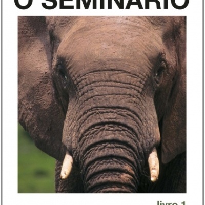 Capa de livro O Seminário com elefante e texto