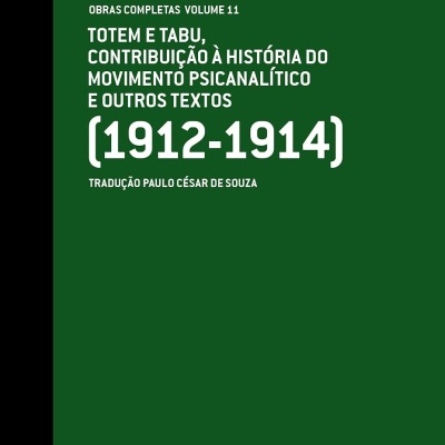 Capa de livro verde com texto branco de Sigmund Freud e título da obra
