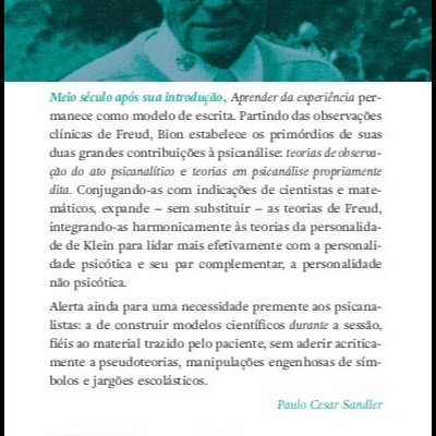 Capa de livro com portrait azul e texto em português sobre psicanálise, selo Blucher
