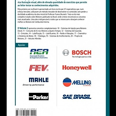 Verso de livro técnico de engenharia com texto, logos de marcas e código de barras