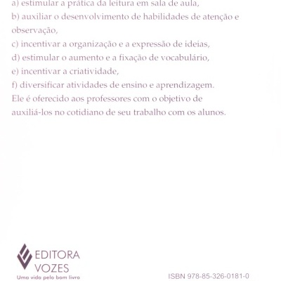 Verso de livro com texto, código de barras, logotipo da Editora Vozes e contactos.