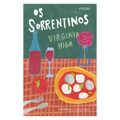 Capa de livro com ilustração de alimentos, bebida e texto