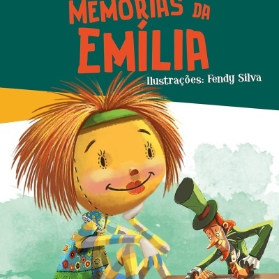 Capa do livro Memórias da Emília de Monteiro Lobato com ilustração colorida.