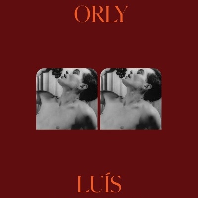 Poster castanho escuro com texto laranja CINEMA ORLY e LUÍS CAPUCHO e fotos a preto e branco de um homem a comer uvas
