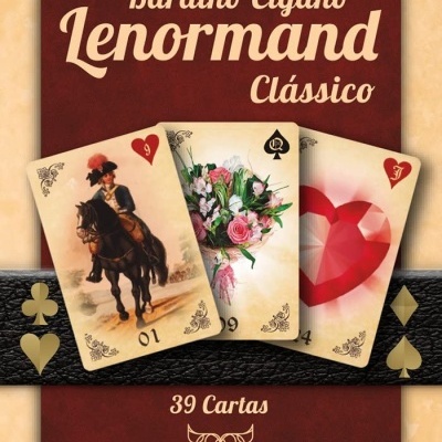 Embalagem de baralho cigano Lenormand clássico com 39 cartas e três cartas visíveis