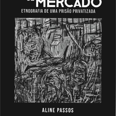 Capa de livro preto com texto branco e ilustração abstrata cinza