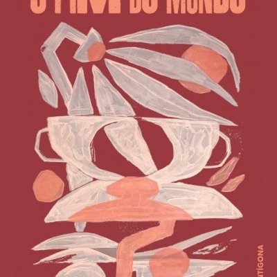 Capa de livro com título IDEIAS PARA ADIAR O FIM DO MUNDO e autor AILTON KRENAK em fundo vermelho com ilustração abstrata.