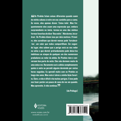 Capa traseira de livro verde com texto, logotipo, código de barras e ISBN