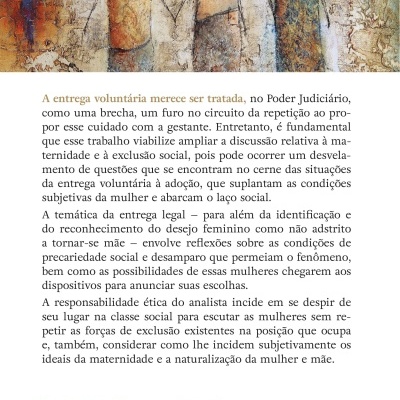 Capa traseira de livro com arte de três figuras femininas e texto em português