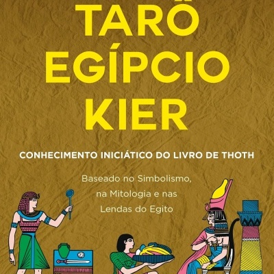 Capa de livro com título TARÔ EGÍPCIO KIER e ilustrações egípcias