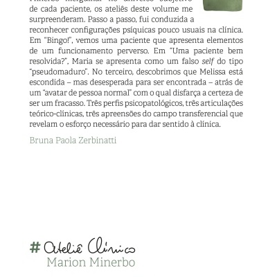 Contra-capa de livro com texto em português e um quadrado verde
