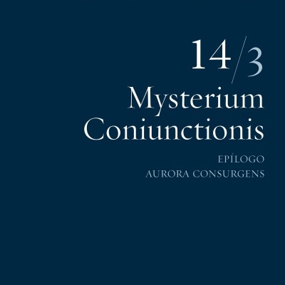 Capa do livro C.G. JUNG OBRA COMPLETA 14/3 Mysterium Coniunctionis com fundo azul e texto amarelo e branco