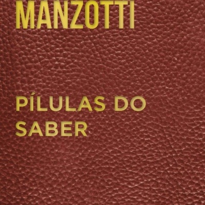 Capa de livro em couro castanho com texto a dourado