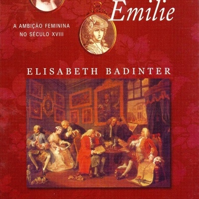 Capa de livro Émilie, Émilie com medalhas e pintura clássica em fundo vermelho
