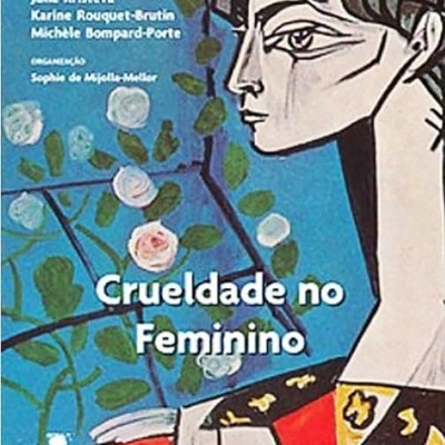 Capa de livro ilustrada com figura feminina e flores com texto em branco