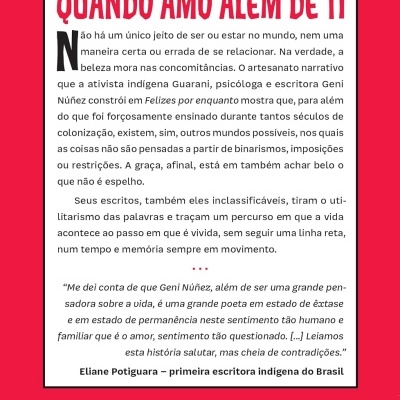 Capa traseira de livro com texto em português, fundo vermelho e código de barras