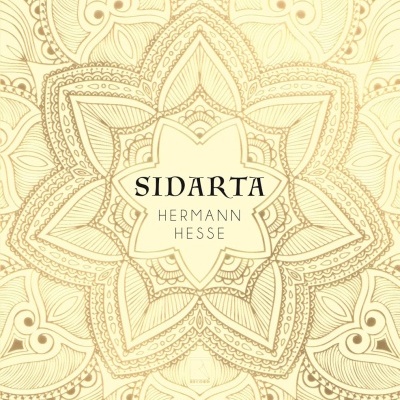 Capa de livro SIDARTA com padrão ornamental bege e castanho claro