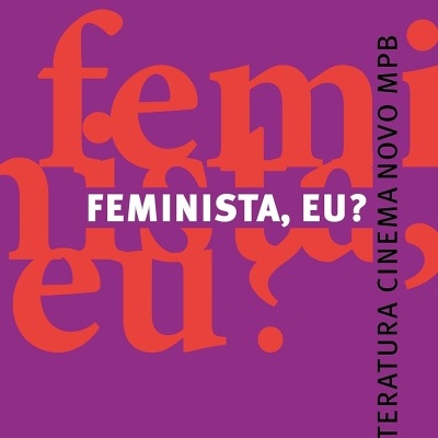 Capa de livro Feminista, Eu? com fundo roxo e letras vermelhas, brancas e pretas.
