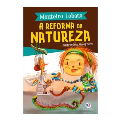 Capa de livro A Reforma da Natureza com ilustração colorida de personagem e insetos