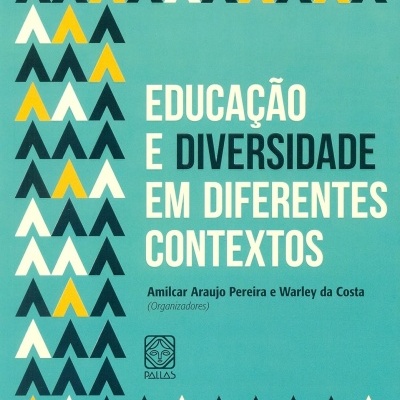 Capa de livro azul com padrões geométricos e texto em português.