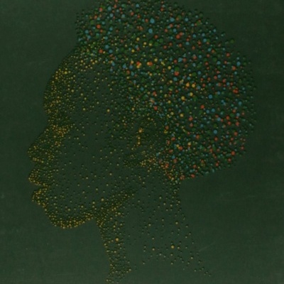 Capa de livro História da beleza negra no Brasil com perfil feminino em pontos coloridos e título em branco