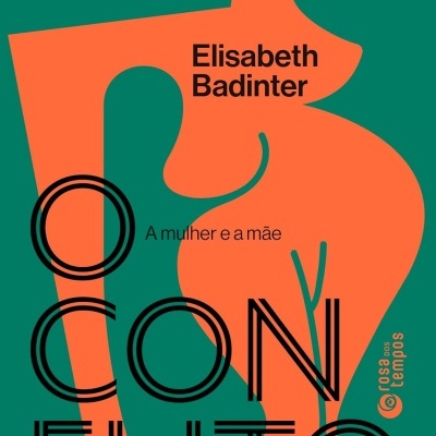 Capa de livro O CONFLITO com design abstrato em verde e laranja