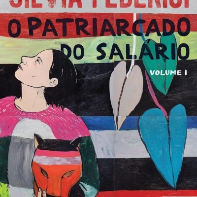 Capa de livro com ilustração de mulher segurando máscara de raposa e texto em fundo colorido.