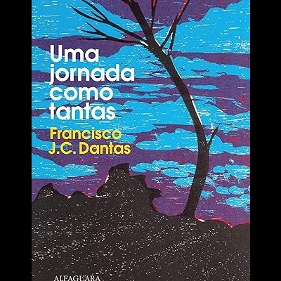 Capa de livro Uma jornada como tantas de Francisco J.C. Dantas com ilustração de árvore e céu azul.