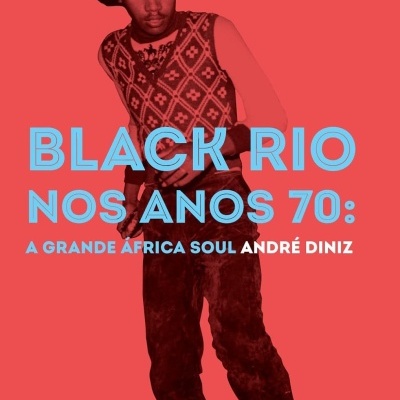 Capa de livro preto e vermelho com homem a dançar e texto em azul.