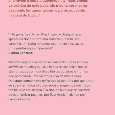 Contra-capa rosa de livro com texto e código de barras