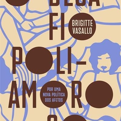 Capa de livro com texto DESAFI-POLI-AMOROS e ilustrações azuis de pessoas sobre fundo bege
