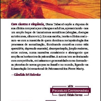 Verso do livro com texto sobre psicanálise, código ISBN, código de barras, QR code e logotipo da editora Blucher com padrão abstrato colorido