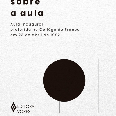 Capa de livro branco com texto preto e formas geométricas