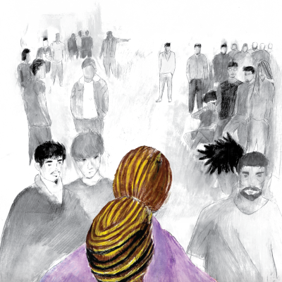 Capa de livro com título e ilustração de pessoas