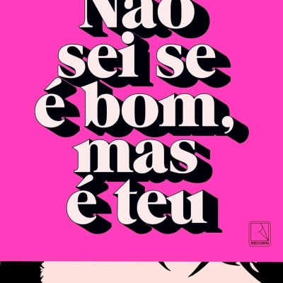 Capa de livro rosa com texto e olhos estilizados