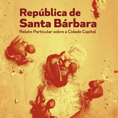 Capa de livro República de Santa Bárbara com pessoas no chão arenoso visto de cima