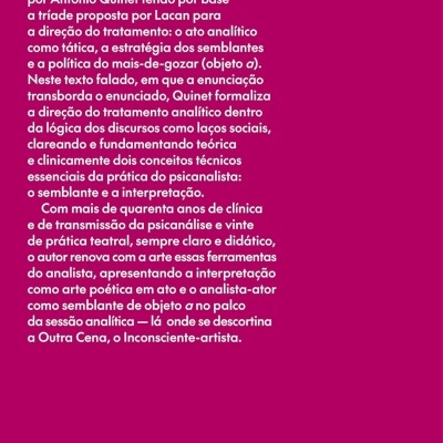 Capa traseira de livro cor de rosa com texto branco e código de barras.