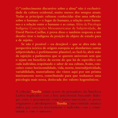 Capa traseira vermelha de livro com texto amarelo e preto, código de barras e símbolo circular branco.