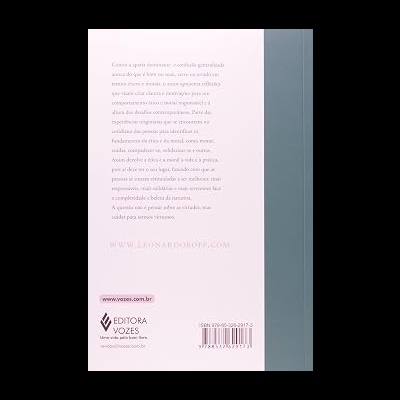 Parte traseira de um livro com texto e código ISBN