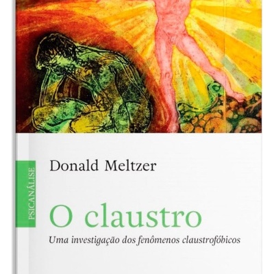 Capa de livro O claustro de Donald Meltzer com ilustração de duas figuras humanas coloridas