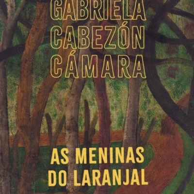Capa de livro com árvores e texto em amarelo