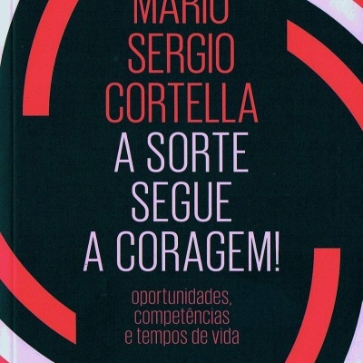 Capa de livro preto com texto em vermelho e rosa e detalhes geométricos em vermelho e branco