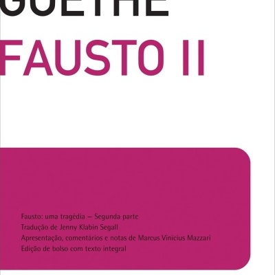 Capa de livro FAUSTO II de Goethe com design branco e rosa
