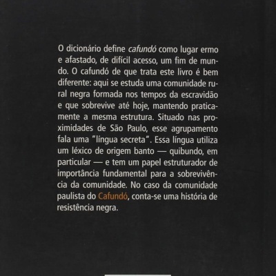 Capa preta de livro com texto em português e código de barras na parte inferior