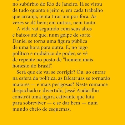 Contracapa de livro amarelo com texto em português e código de barras ISBN.