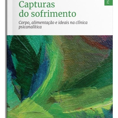 Capa do livro Capturas do sofrimento de Maria Helena Fernandes com pintura abstrata em verde